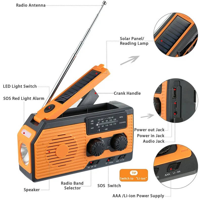 Solar Hand Crank Emergency Radio