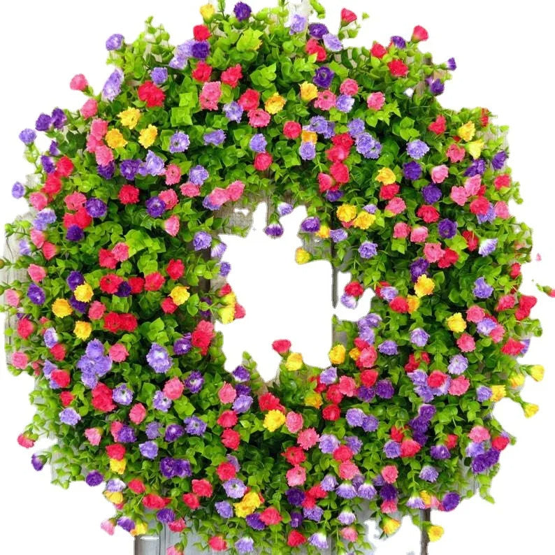 Artificial Colorful Wildflower Spring Wreath