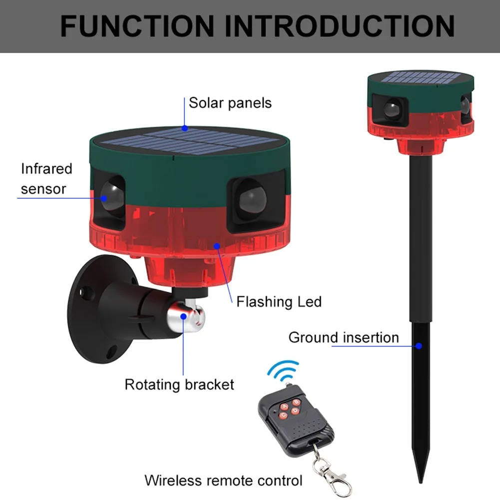 360 Degree Solar Repeller For Pigeon Bird Wild Boar Rabbit Deer