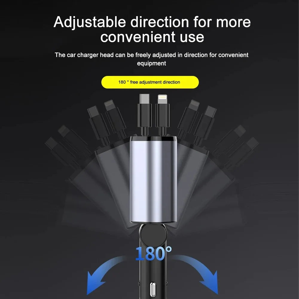 120W Retractable Car Charger
