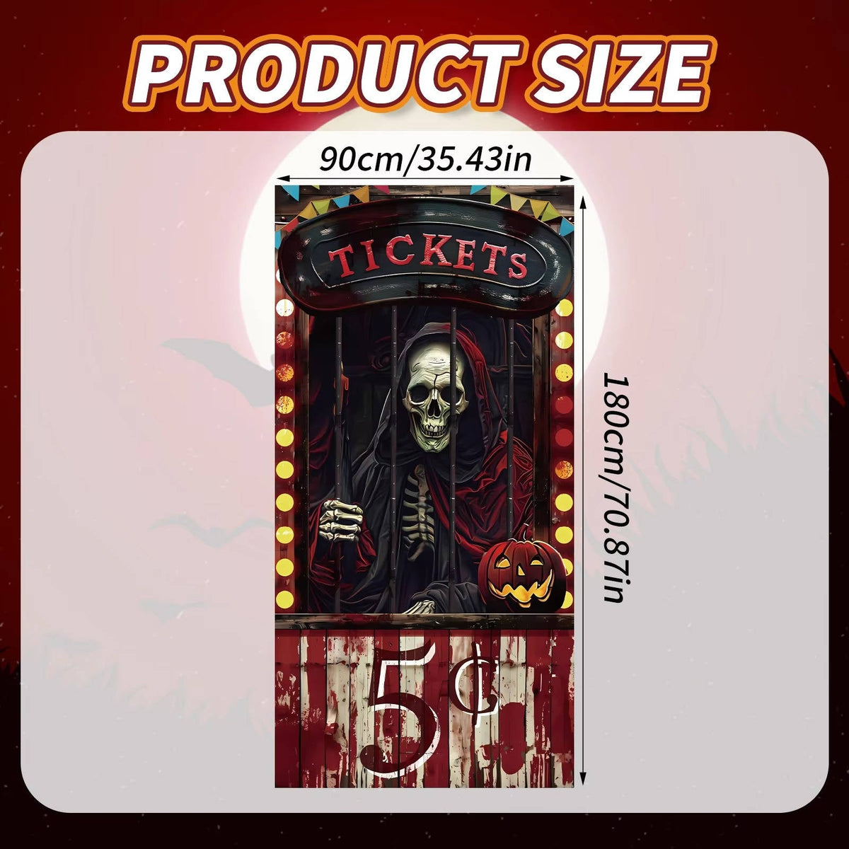 Halloween Door Cover Creepy Decoration