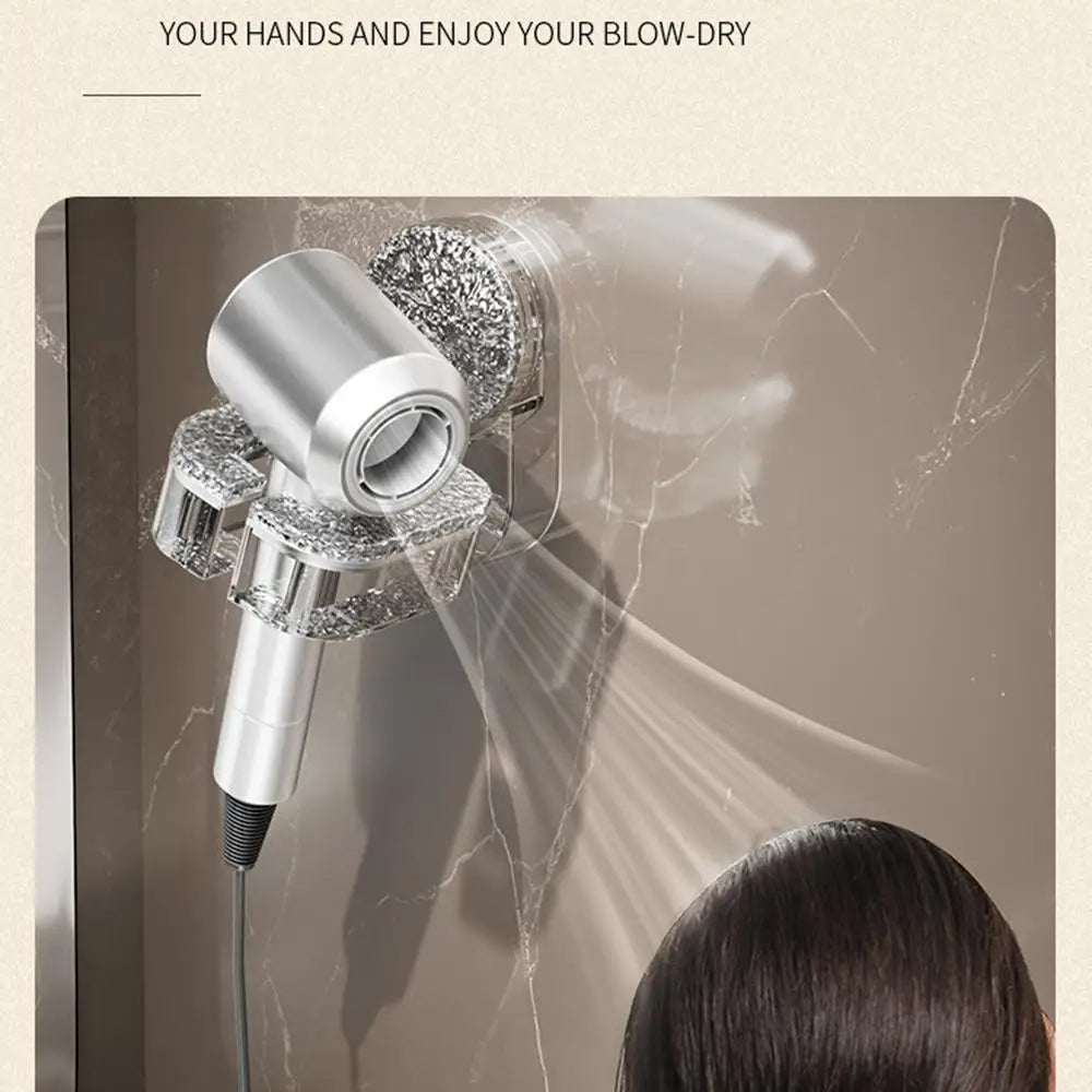 Wall-Mounted Hair Dryer Holder with Suction Cup
