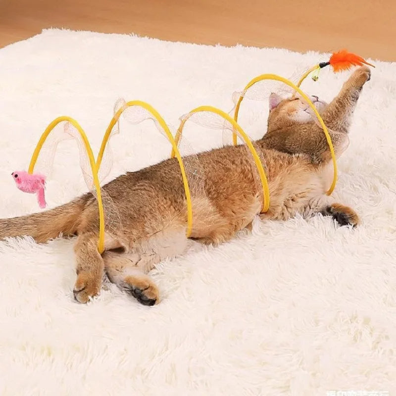 Folded S-Type Spring Cat Tunnel