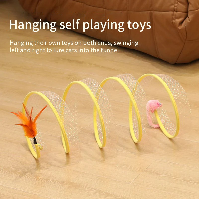 Folded S-Type Spring Cat Tunnel