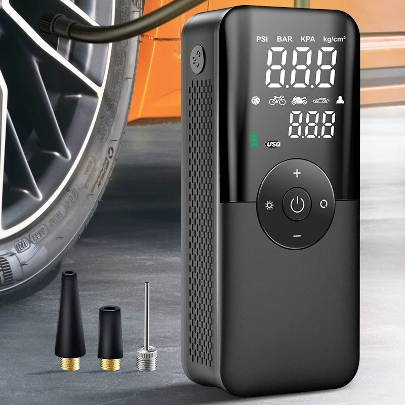 Portable Tire Inflator with Rechargeable Battery