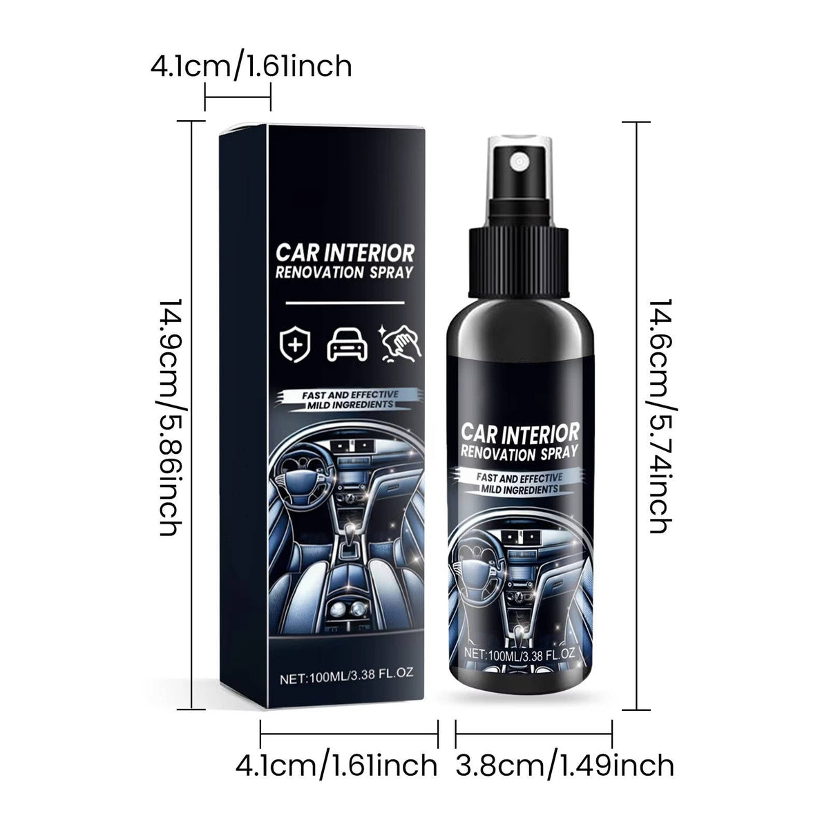Professional Car Interior Cleaner Set of 3