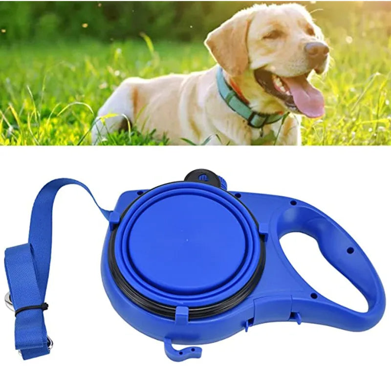 4-in-1 Multifunctional Dog Leash with Water Bottle & Bowl