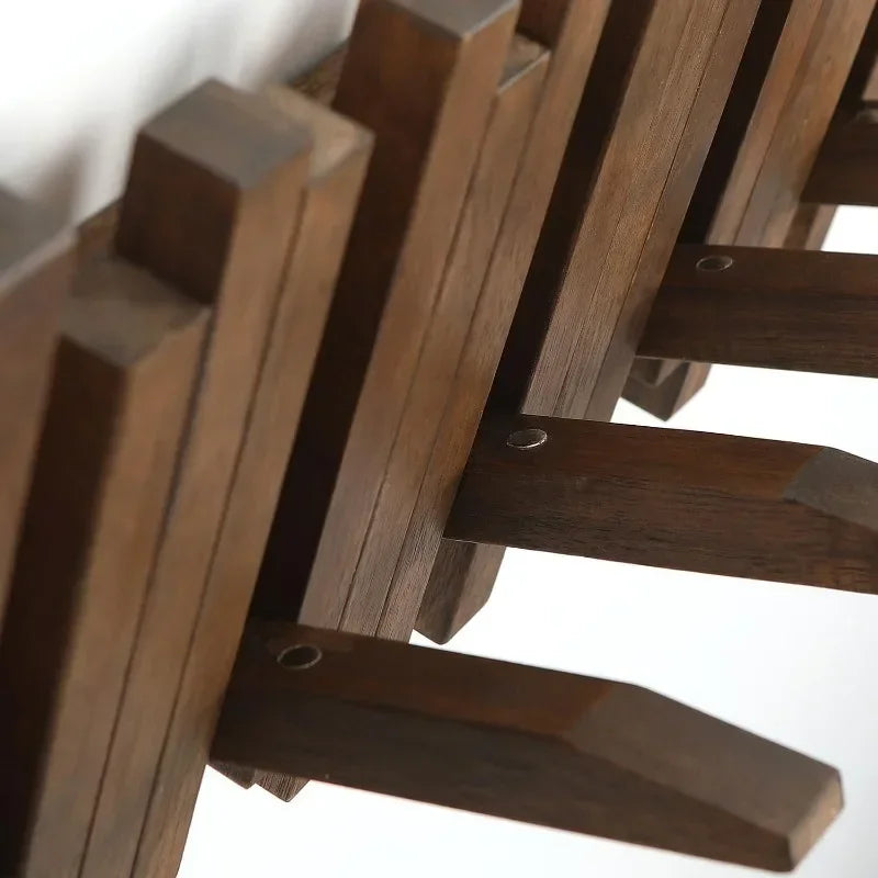 Natural Wood Coat Hook Rack Wall-Mounted Flip Down Coat Holder