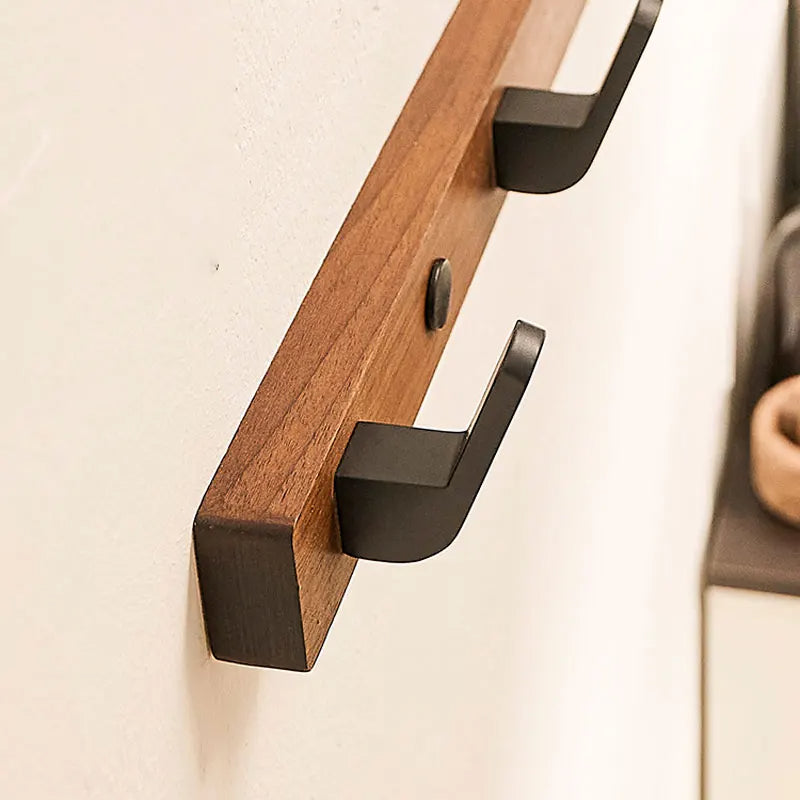 Minimalist Wall-Mounted Coat Hook with Wood & Metal Coat Holder