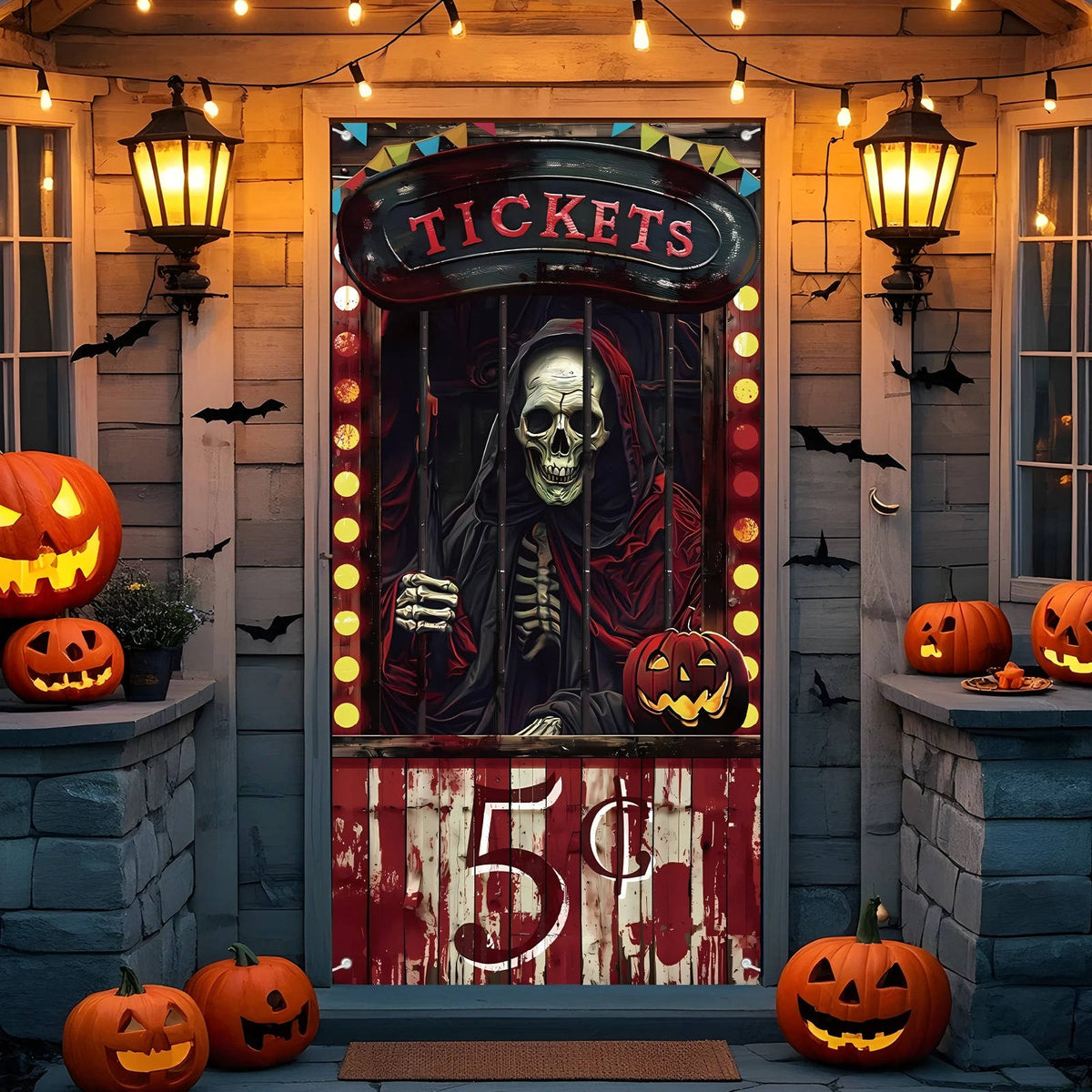 Halloween Door Cover Creepy Decoration