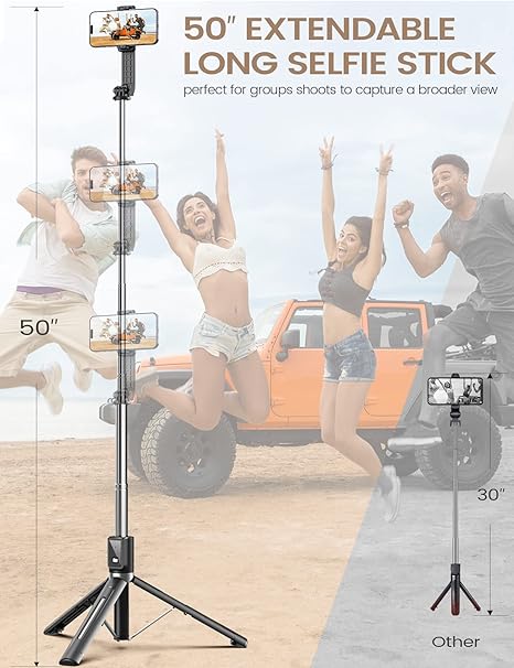 6 In 1 Wireless Bluetooth Selfie Stick With Fill Light
