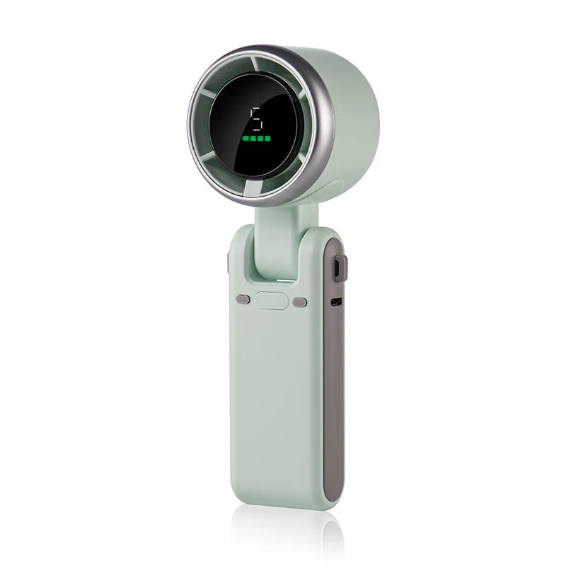 Foldable Handheld Turbo Fan with Digital Display