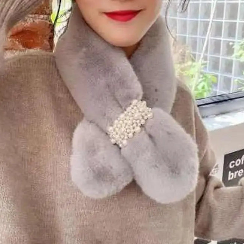 Faux Fur Pearl Winter Scarf