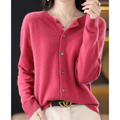 Women's round neck cardigan sweater