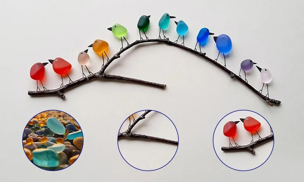 Sea Glass Birds Decor Coastal Love Notes