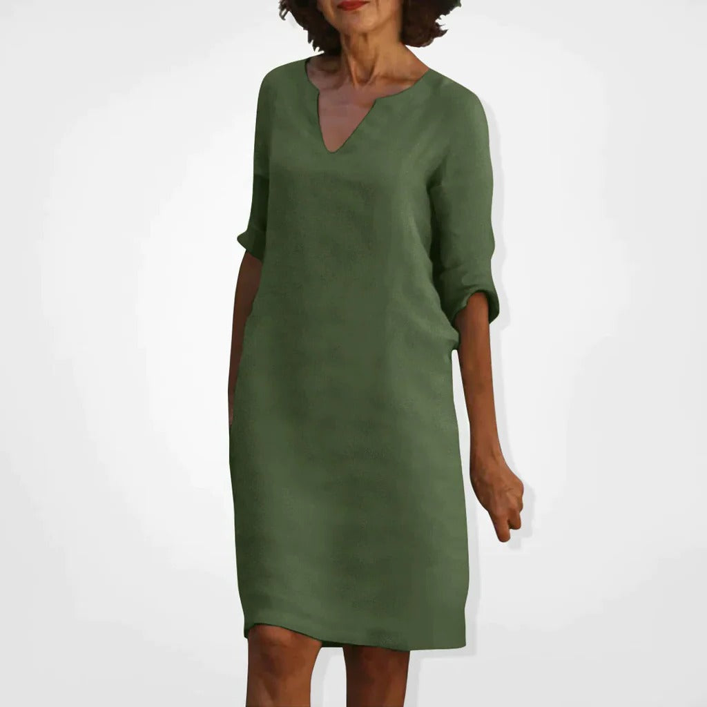 Summer Dress With V-Neck