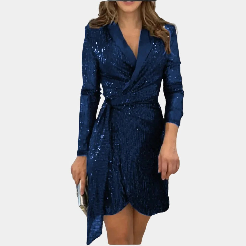 Elegant Ladies Blazer Dress With Belt