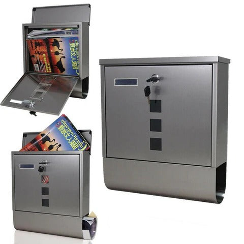 Large Heavy Duty Wall Mounted Vertical Home Metal Lockable Mailbox