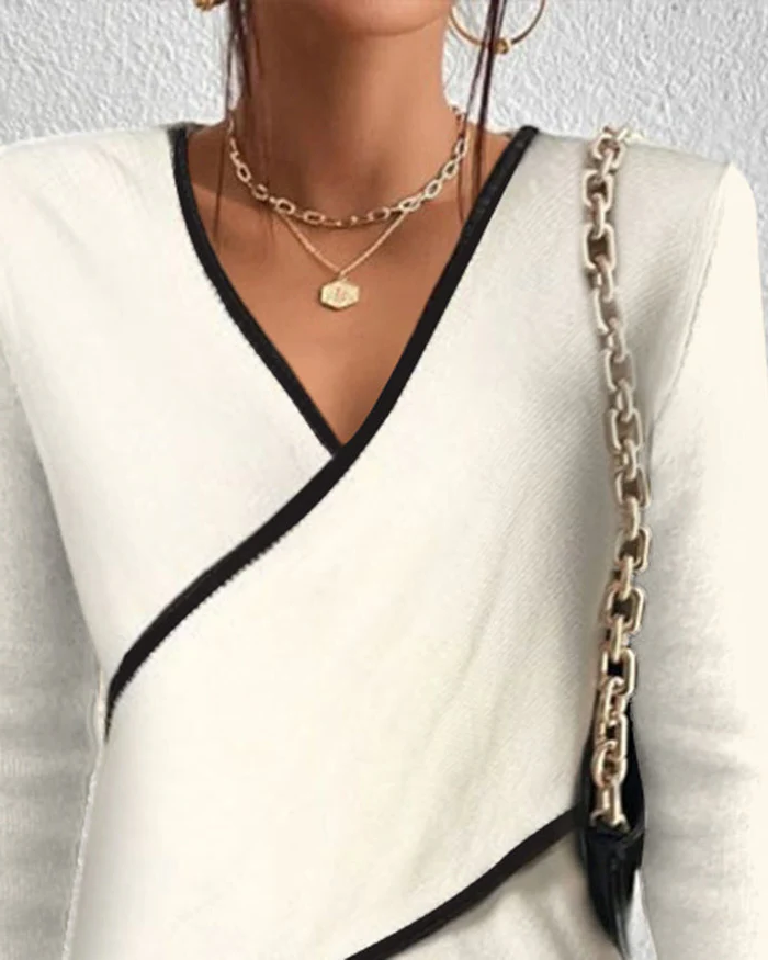 Ivory V-neck sweater