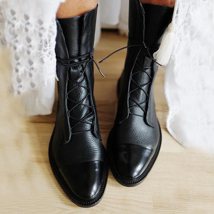 Vintage Heeled Ankle Boots For Women