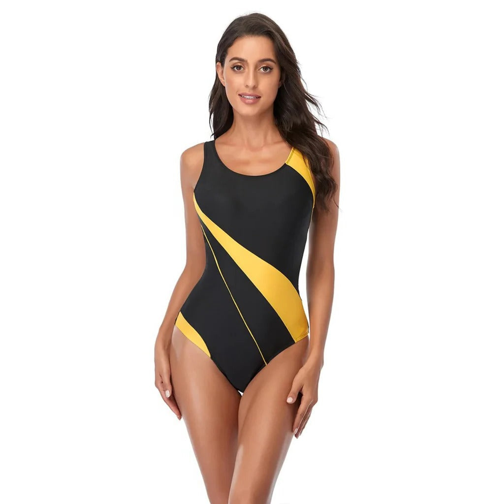 Tricolor Vulcanized Swimsuit