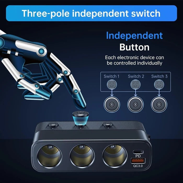 7-in-1 Car Cigarette Lighter Adapter