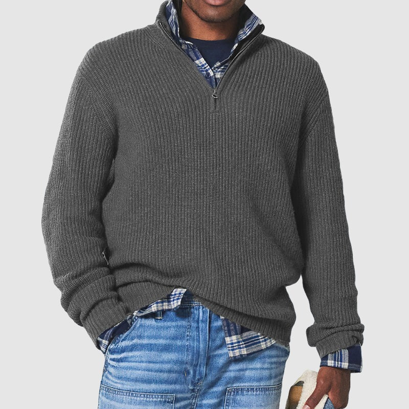 Business Casual Pullover with Zipper