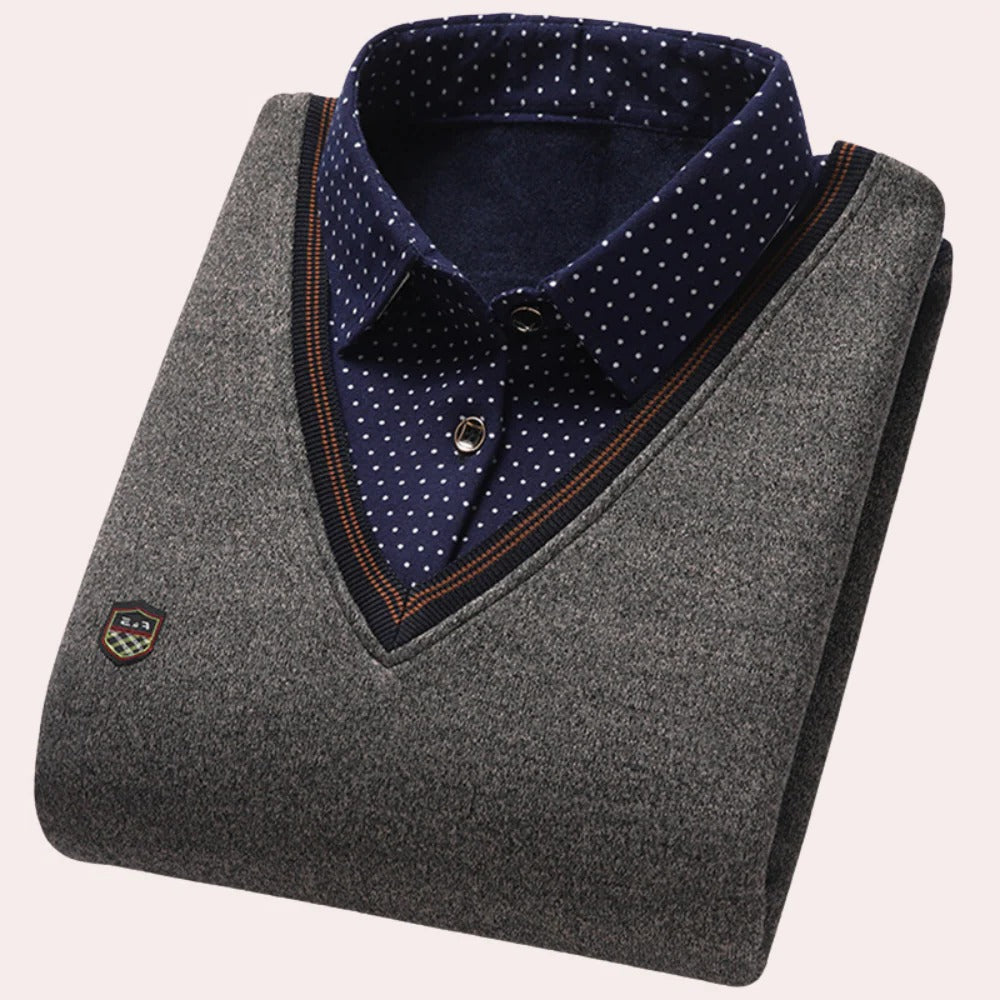 Men's Shirt Collar Sweater