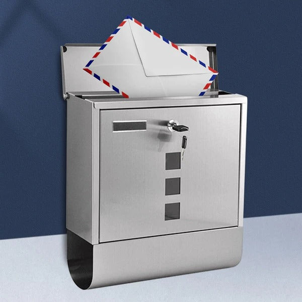 Large Heavy Duty Wall Mounted Vertical Home Metal Lockable Mailbox