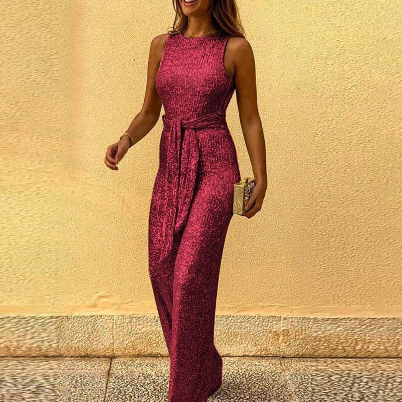 Solid Glitter Jumpsuit