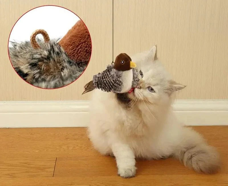 Interactive Sound Bird Cat Toy - Flapping Feather Fun for Indoor Cats