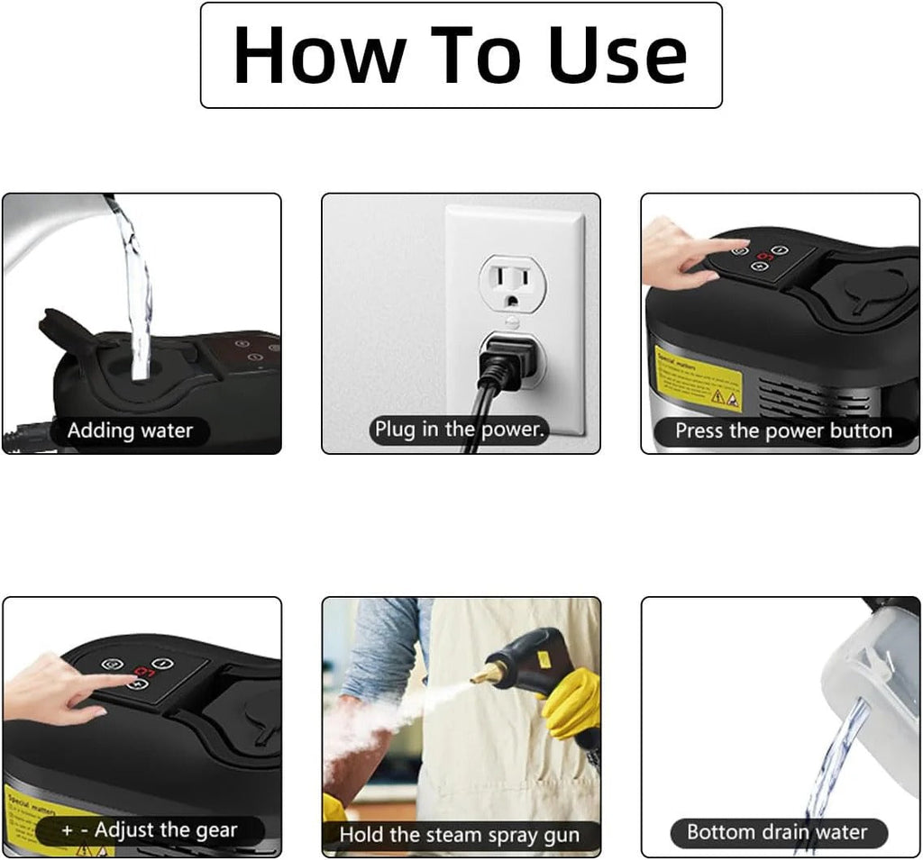 2500W High Pressure Steam Cleaner with Gloves