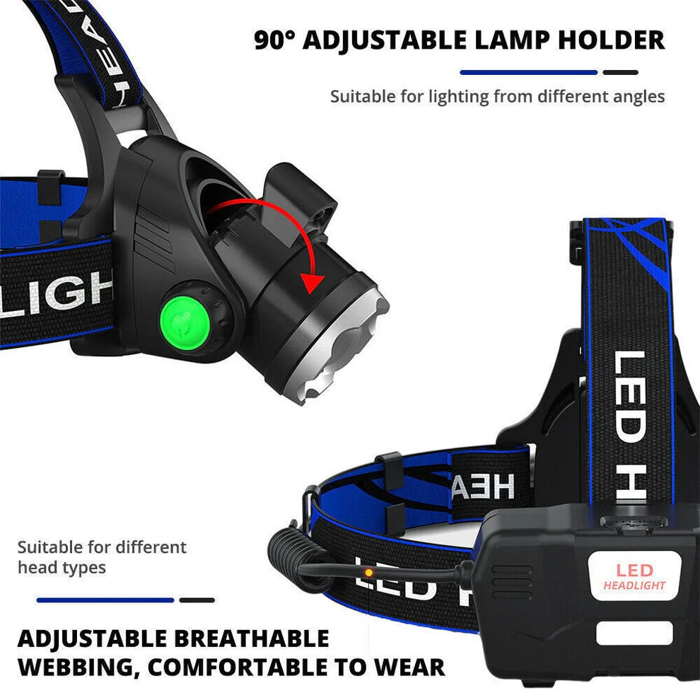 990000LM Rechargeable LED Headlamp