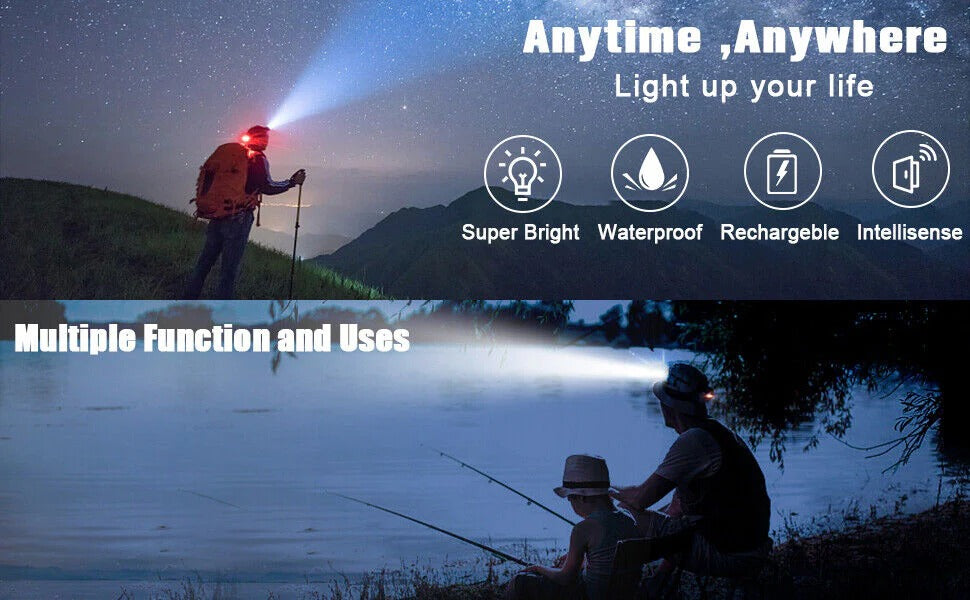 990000LM Rechargeable LED Headlamp