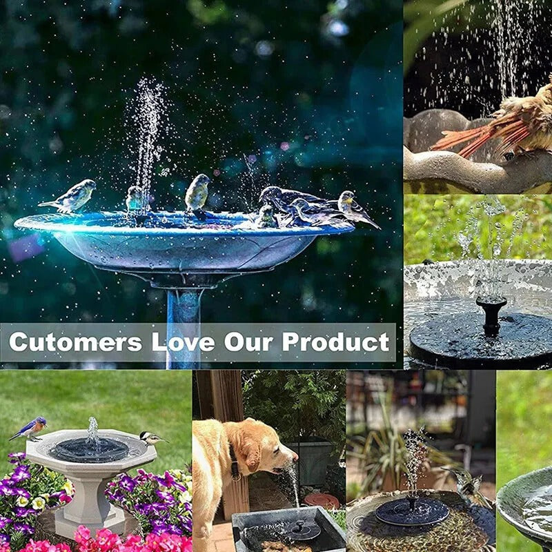 Solar Fountain with 60 LED Lights