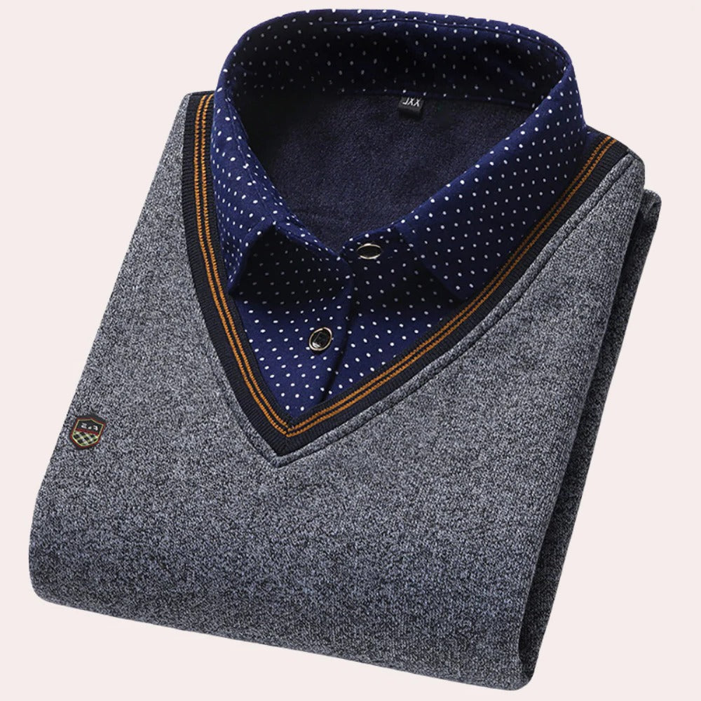 Men's Shirt Collar Sweater
