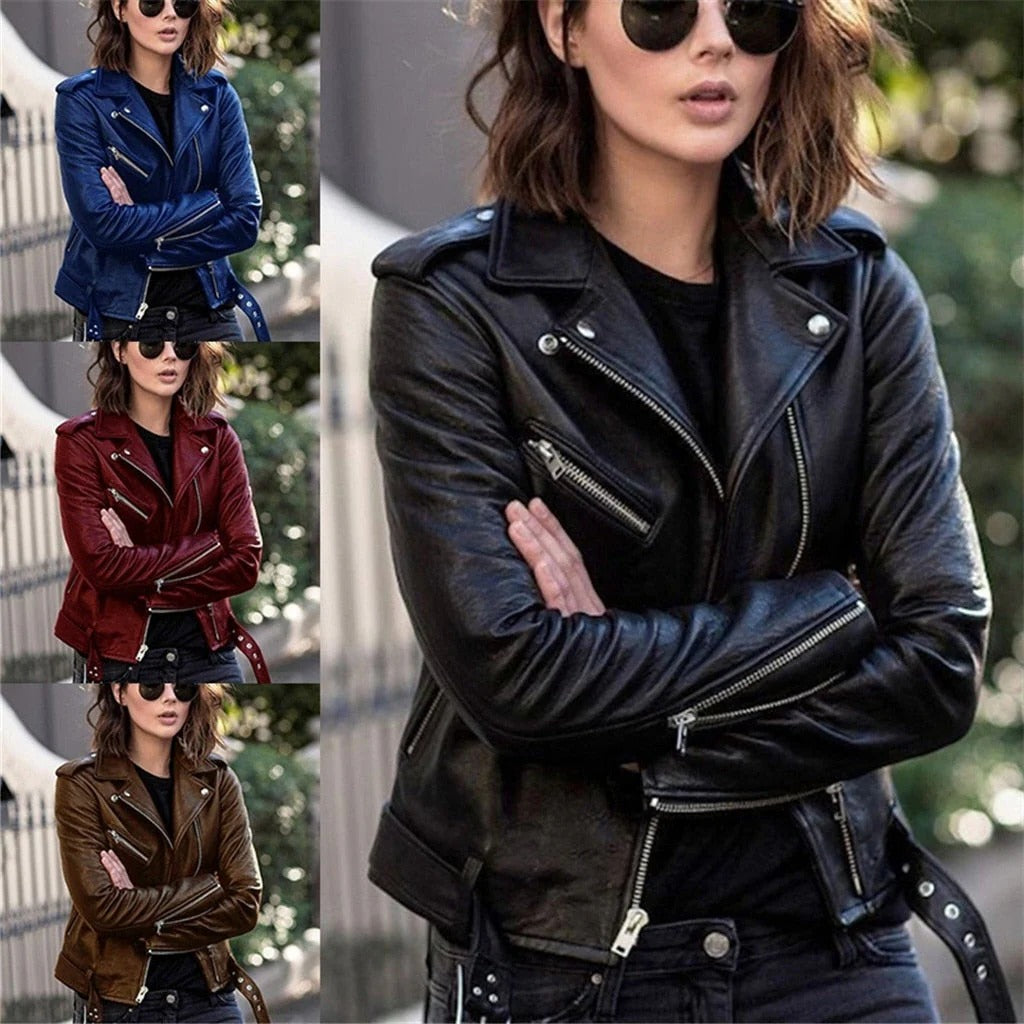 High-quality leather jacket in great colors