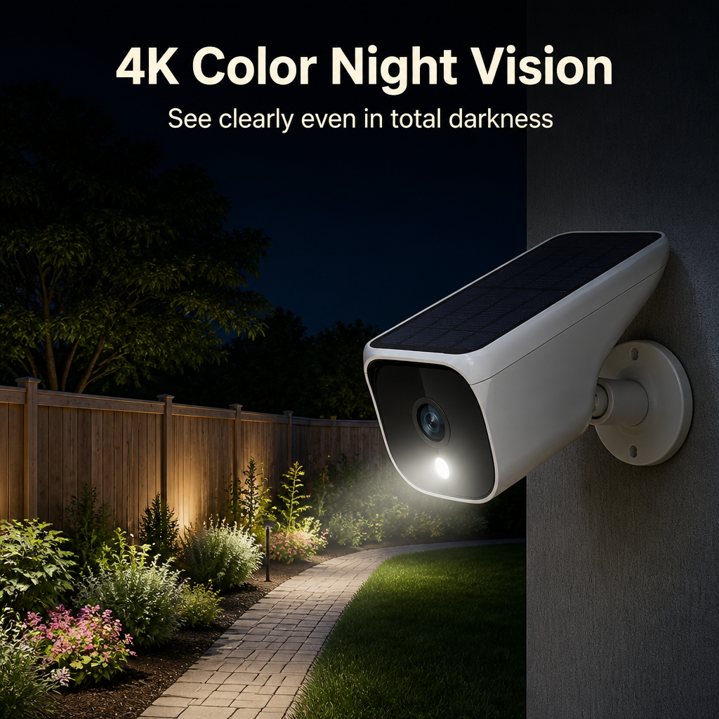 ORISVERA 4K Solar Security Camera 2-Pack - Wireless Outdoor, microSD Local Storage