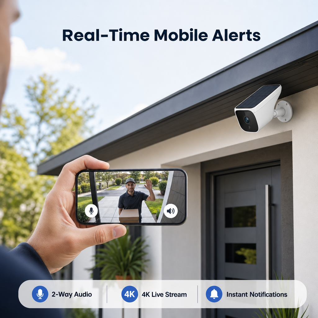 ORISVERA 4K Solar Security Camera 2-Pack - Wireless Outdoor, microSD Local Storage