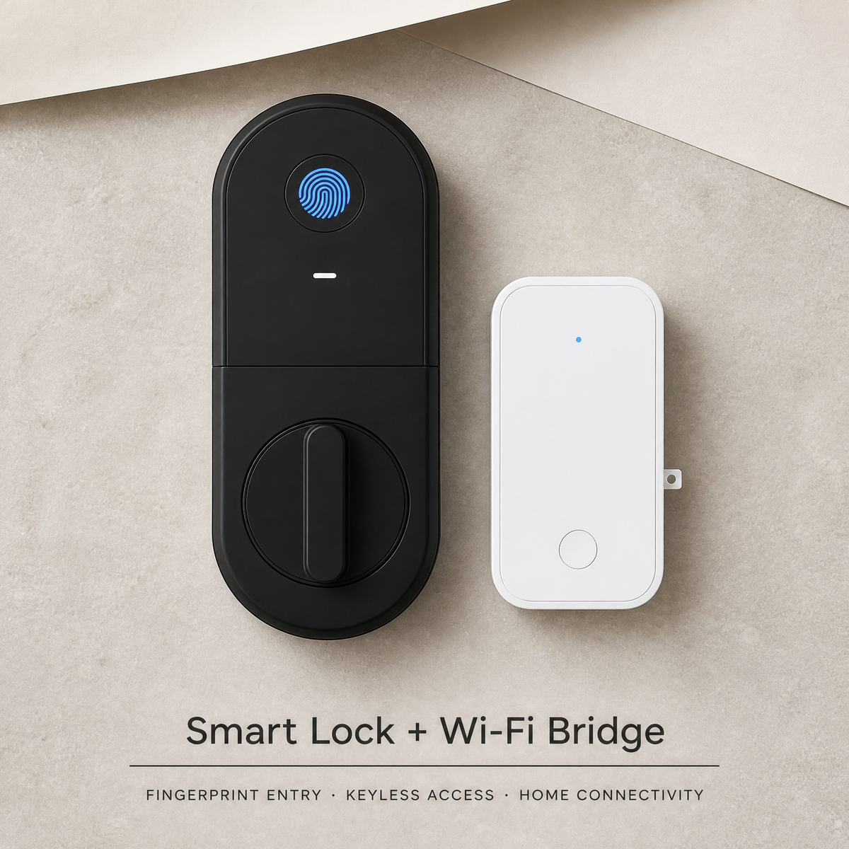 ORISVERA Biometric Smart Lock with Wi-Fi Bridge - Fingerprint and Keypad Entry