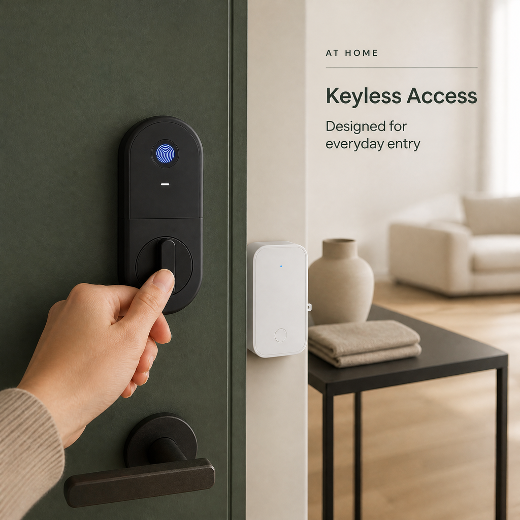 ORISVERA Biometric Smart Lock with Wi-Fi Bridge - Fingerprint and Keypad Entry