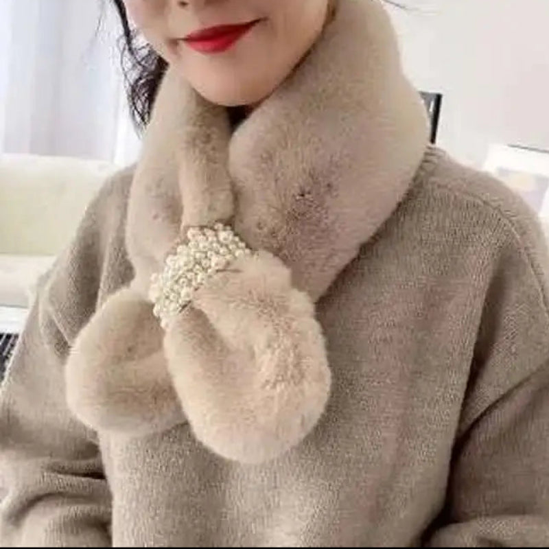 Faux Fur Pearl Winter Scarf