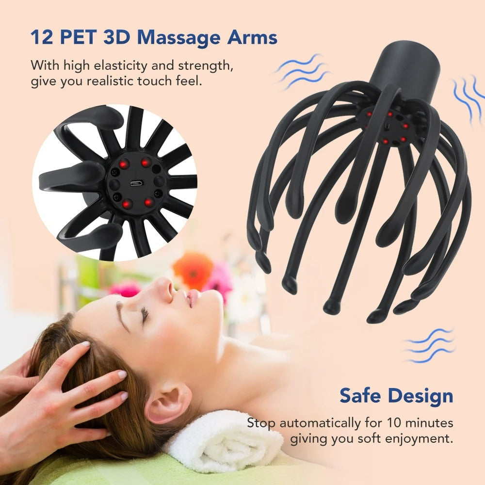 Electric Octopus Head Massager - Relaxing Scalp & Stress Relief Device