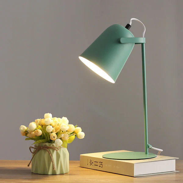 Nordic Macaron Color Creative Iron Bucket Design Light Table Lamp