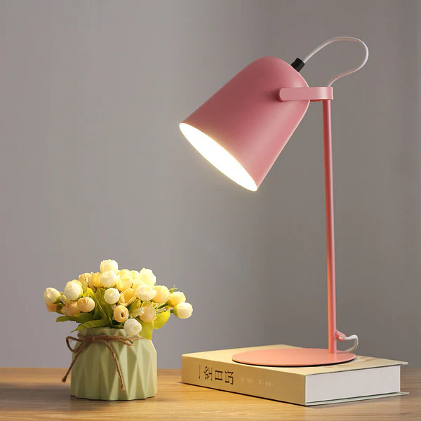 Nordic Macaron Color Creative Iron Bucket Design Light Table Lamp
