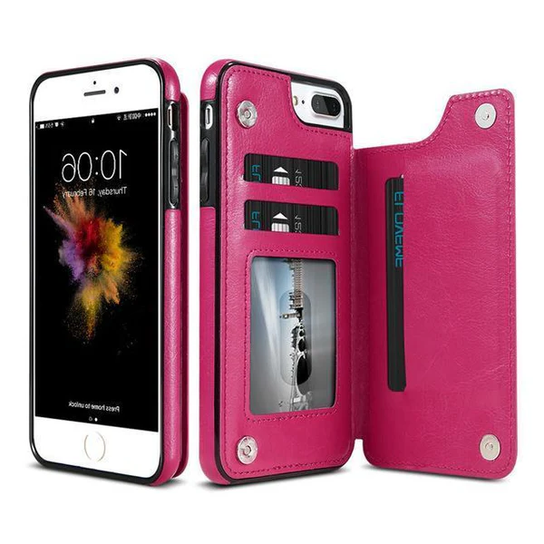 Leather Wallet Case For iPhone