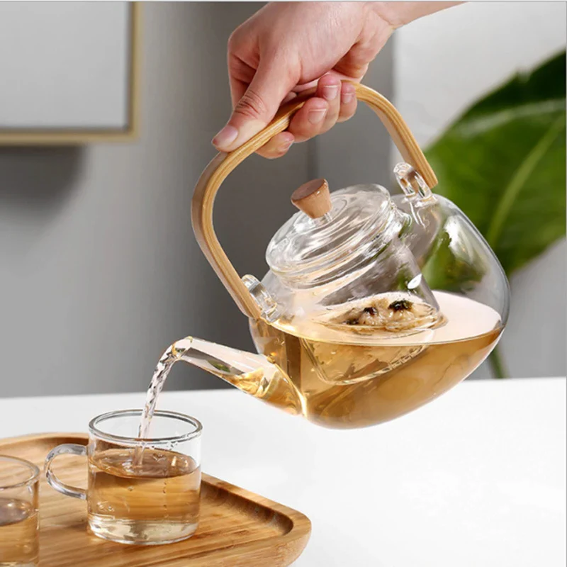 Glass Teapot Heat-Resistant Borosilicate Glass Teapot Boiling Teapot
