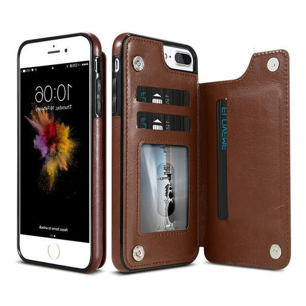 Leather Wallet Case For iPhone