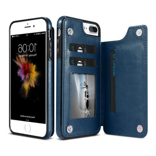 Leather Wallet Case For iPhone