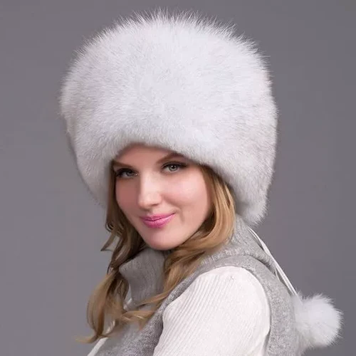 100% Natural Fox Fur Hat Women Cap Thick Fur Cap Winter Warm Hat Female Fashion For Women Hat With Earmuffs Hat